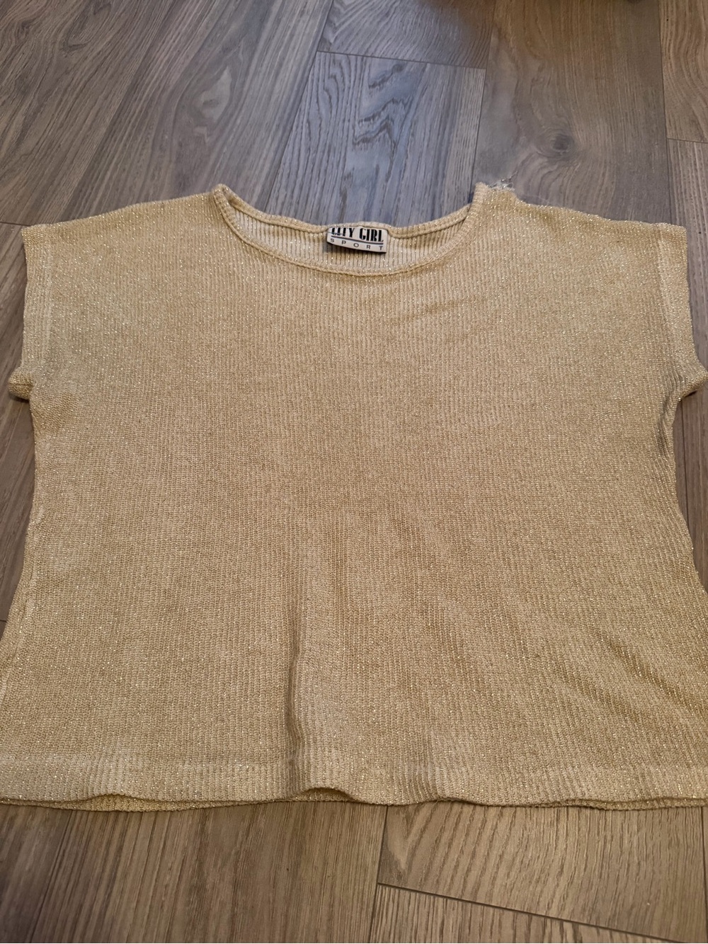 Shimmery Gold Knit Crop Top - CITY GIRL